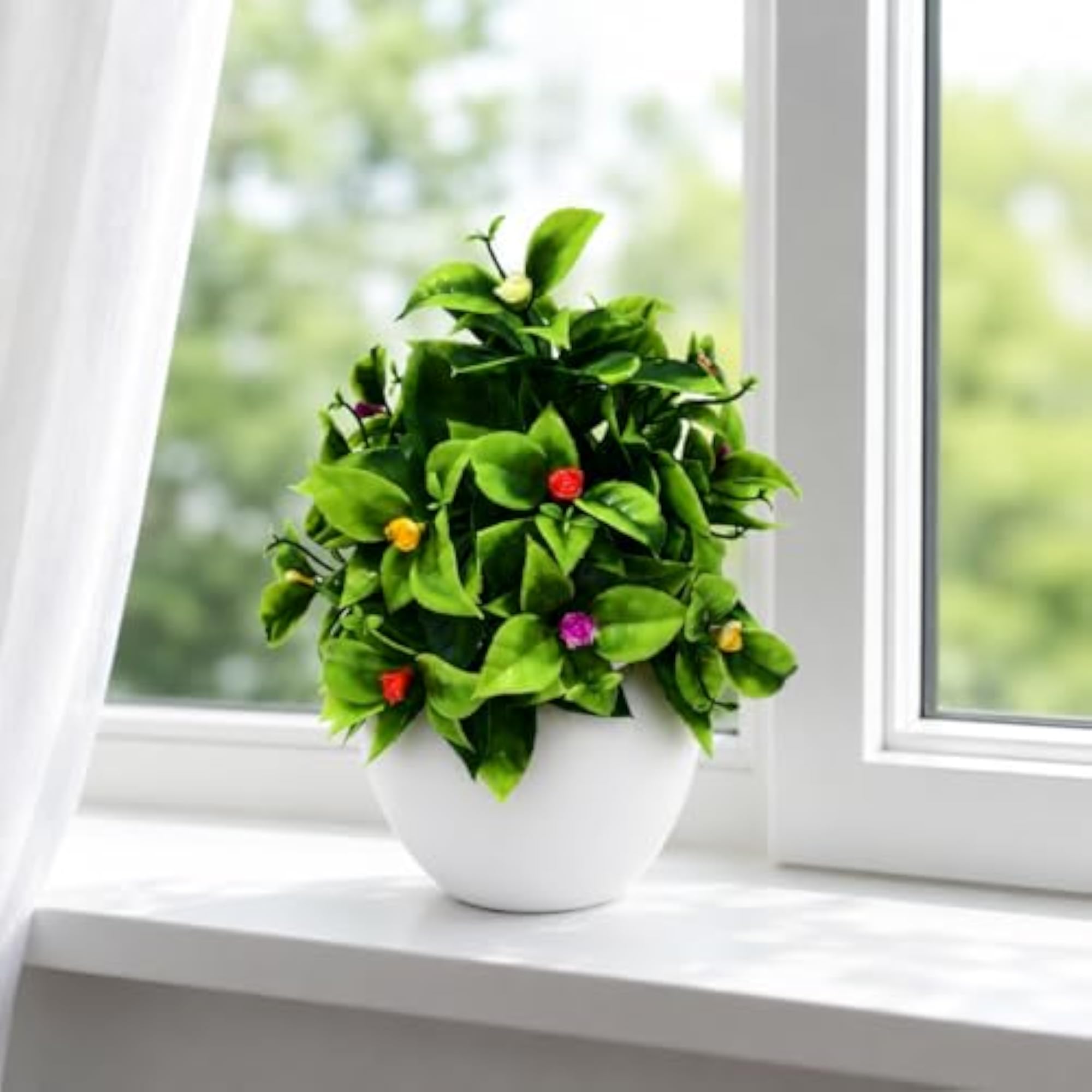 Artificial Plant with White Pot